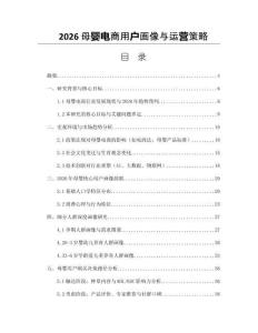 2026母婴电商用户画像与运营策略