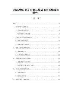 2026饮料瓶身可变二维码追溯系统实施报告