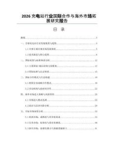 2026充电站行业国际合作与海外市场拓展研究报告