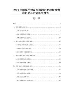 2026中国膜生物反应器污水处理技术专利布局与市场机会报告
