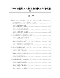 2026消费级无人机市场增长潜力评估报告