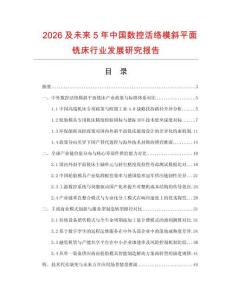 2026及未来5年中国数控活络模斜平面铣床行业发展研究报告