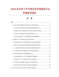 2026及未来5年中国无纺布制袋机行业发展研究报告
