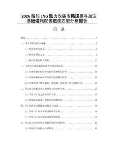 2026船舶LNG动力改装市场规模与加注基础设施配套进度匹配分析报告