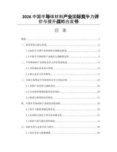 2026中国半导体材料产业国际竞争力评价与提升战略白皮书