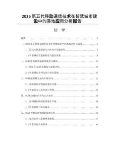 2026第五代移动通信技术在智慧城市建设中的落地应用分析报告