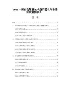 2026中国自动驾驶技术应用现状与市场前景预测报告