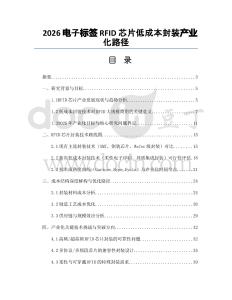 2026电子标签RFID芯片低成本封装产业化路径