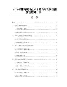 2026低压电缆行业成本结构与利润空间变动趋势分析