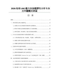 2026船舶LNG动力改装经济性分析与加注网络规划建议