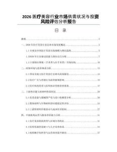2026医疗美容行业市场供需状况与投资风险评估分析报告