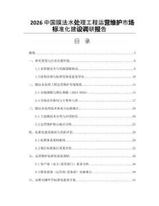 2026中国膜法水处理工程运营维护市场标准化建设调研报告