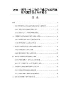 2026中国液体化工物流行业区域协同发展与资源整合分析报告