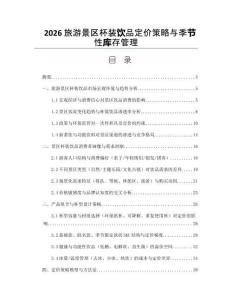 2026旅游景区杯装饮品定价策略与季节性库存管理