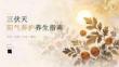三伏天阳气养护养生指南