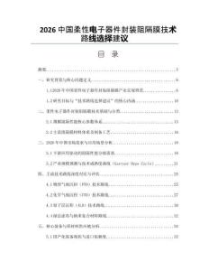 2026中国柔性电子器件封装阻隔膜技术路线选择建议