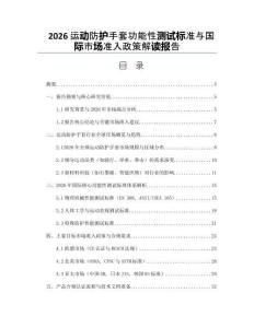 2026运动防护手套功能性测试标准与国际市场准入政策解读报告