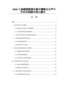 2026工业视觉检测系统在锂电池生产中的缺陷识别率对比报告