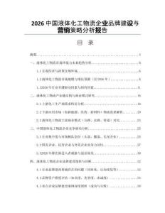 2026中国液体化工物流企业品牌建设与营销策略分析报告