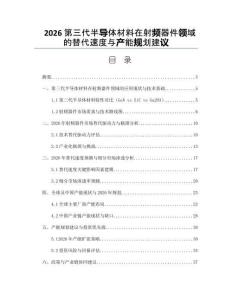 2026第三代半导体材料在射频器件领域的替代速度与产能规划建议