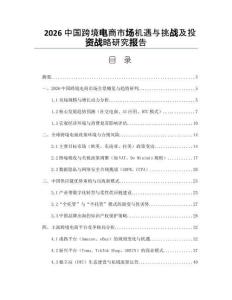2026中国跨境电商市场机遇与挑战及投资战略研究报告