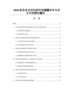 2026航空复合材料部件供应链安全与自主可控评估报告