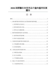2026碳纤维在体育用品行业的应用拓展报告
