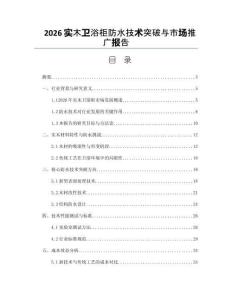 2026实木卫浴柜防水技术突破与市场推广报告