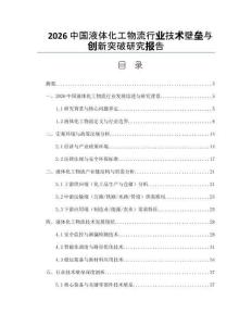 2026中国液体化工物流行业技术壁垒与创新突破研究报告