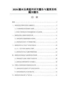 2026纳米技术应用研究报告与发展策略规划报告