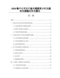 2026电子化学品行业市场发展分析及战略投资规划研究报告