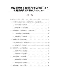 2026蒙特纳哥电信行业市场供需分析及投资评估规划分析研究研究方案