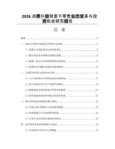 2026消费升级背景下零售业态变革与投资机会研究报告