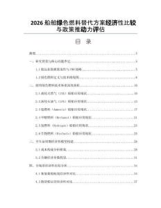 2026船舶绿色燃料替代方案经济性比较与政策推动力评估