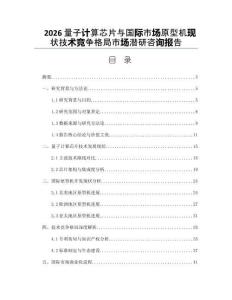 2026量子计算芯片与国际市场原型机现状技术竞争格局市场潜研咨询报告