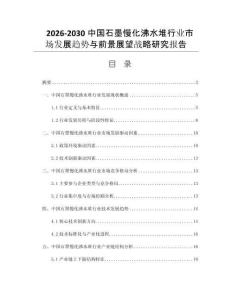 2026-2030中国石墨慢化沸水堆行业市场发展趋势与前景展望战略研究报告