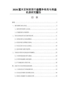 2026实木定制家居行业竞争格局与商业机遇研究报告