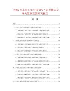 2026及未来5年中国VPN／防火墙安全网关数据监测研究报告