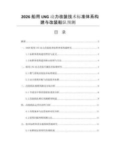 2026船用LNG动力改装技术标准体系构建与改装船队预测