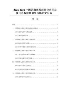 2026-2030中国钬激光系统行业市场发展趋势与前景展望战略研究报告