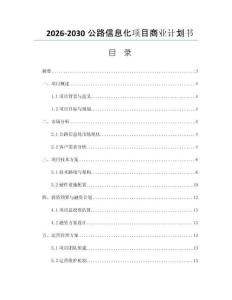 2026-2030公路信息化项目商业计划书