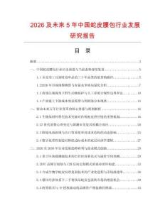 2026及未来5年中国蛇皮腰包行业发展研究报告