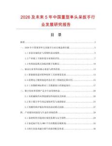 2026及未来5年中国重型单头呆扳手行业发展研究报告
