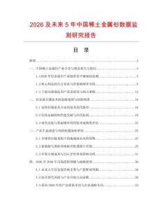 2026及未来5年中国稀土金属钐数据监测研究报告