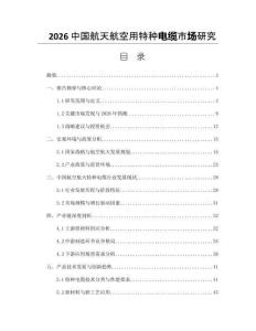 2026中国航天航空用特种电缆市场研究