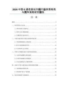 2026中国G通信基站天线行业供需格局与竞争策略研究报告