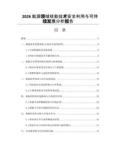 2026能源领域核能技术安全利用与可持续发展分析报告