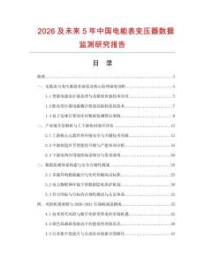 2026及未来5年中国电能表变压器数据监测研究报告.docx