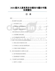 2026实木儿童家具安全标准与细分市场拓展报告