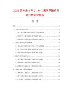 2026及未来5年2、6-二氯苯甲酸项目可行性研究报告.docx